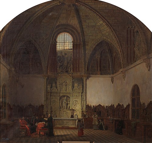 Interior de la capilla de San Bernardo donde se juramentaron los comuneros de Castilla (hoy sacristí, 1874, Pablo Gonzalvo