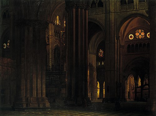 Interior de la Catedral de Toledo, 1858, Pablo Gonzalvo