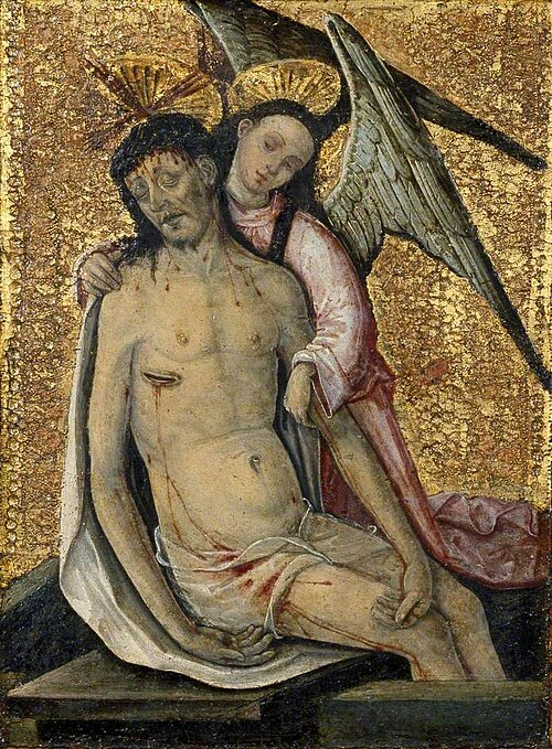 The Dead Christ supported by an Angel, 1487, Roderic d'Osona