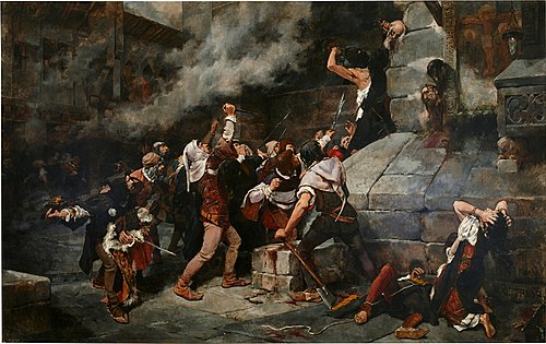 At the Feet of the Saviour', Slaughter of the Jews in the Middle Ages, 1887, Vicente Cutanda y Toraya