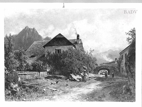 Street in a village, 1909, Eduard Peithner von Lichtenfels