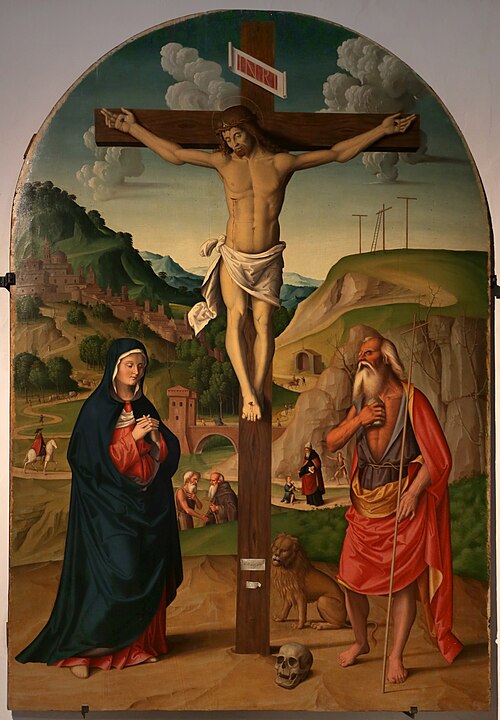 Le Calvaire avec saint Jérôme pénitent, 1505, Marco Palmezzano