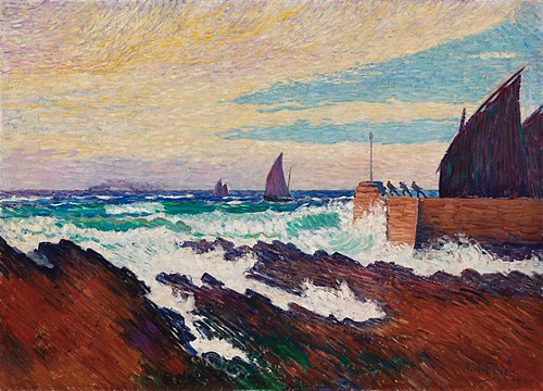 Rosehearty pier (Roseheartyn aallonmurtaja), 1910, Willy Finch