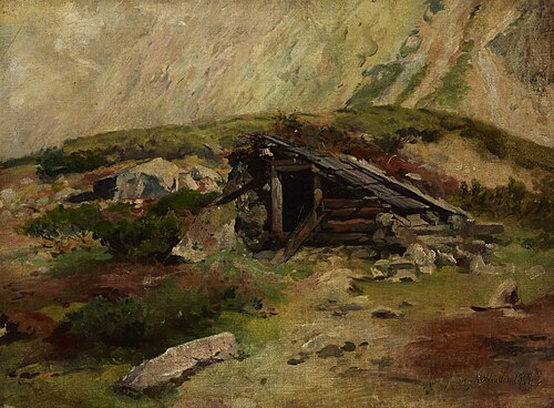 Hut in the Tatra Mountains, 1899, Aleksander Mroczkowski