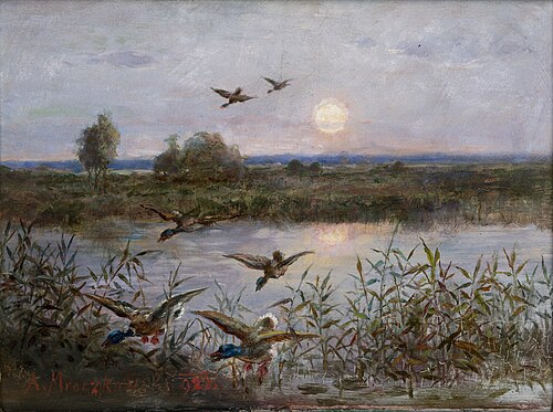 Ducks over Marshes, 1923, Aleksander Mroczkowski