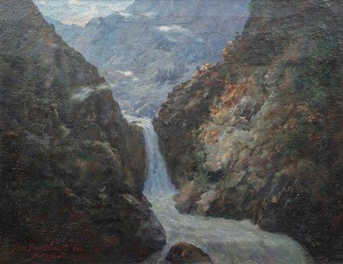 Wodospad w Roztoce., 1922, Aleksander Mroczkowski