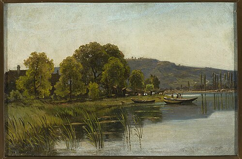 Waterside landscape, , Aleksander Swieszewski