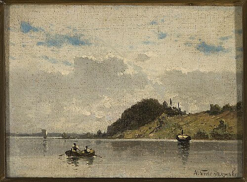 River (lake) landscape, , Aleksander Swieszewski