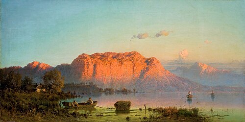 Coucher de soleil sur le lac, 1881, Aleksander Swieszewski