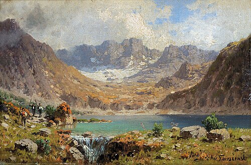 At a Mountain Lake, 1850, Aleksander Swieszewski