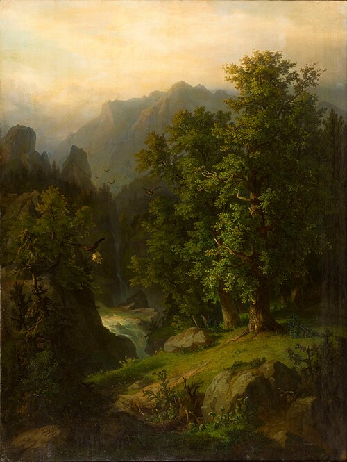 Strążyska Valley in the Tatra Mountains, 1867, Alfred Schouppé