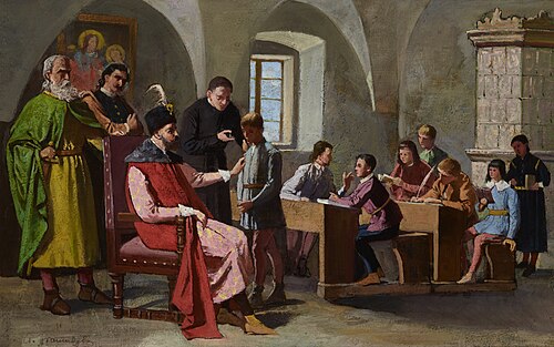Stefan Batory among Schoolboys, , Antoni Gramatyka