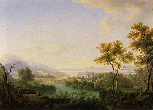 Landscape with fishermen, 1840, Antoni Lange