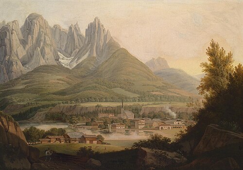 Town by a riverbank, 1850, Antoni Lange
