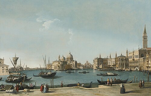 Venice, a view of the entrance to the grand canal with the bacino di San Marco, , Bernardo Canal