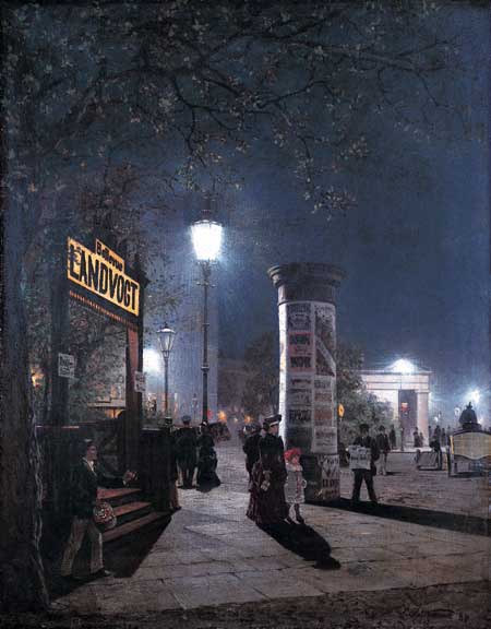 Erste elektrische Straßenbeleuchtung in Berlin, 1884, Carl Saltzmann