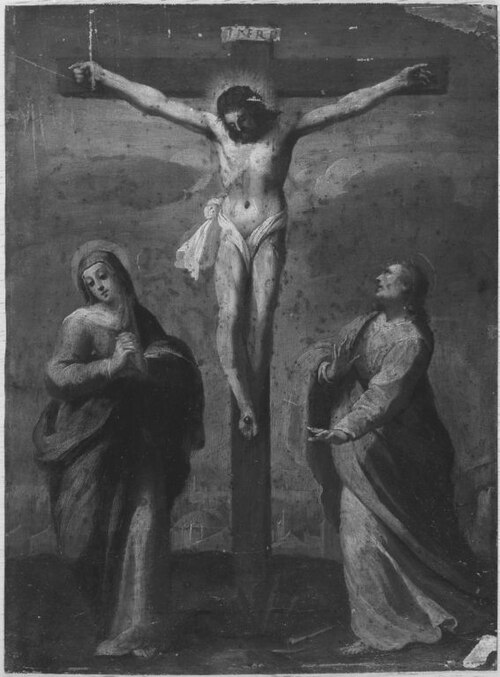 Christ on the cross with Mary and John, 1524, Perin del Vaga