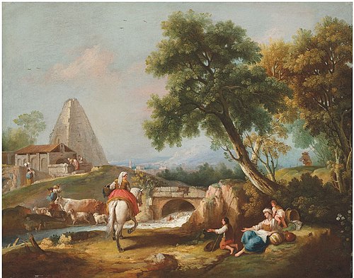 Wooded Landscape with a Pyramid, , Francesco Zuccarelli