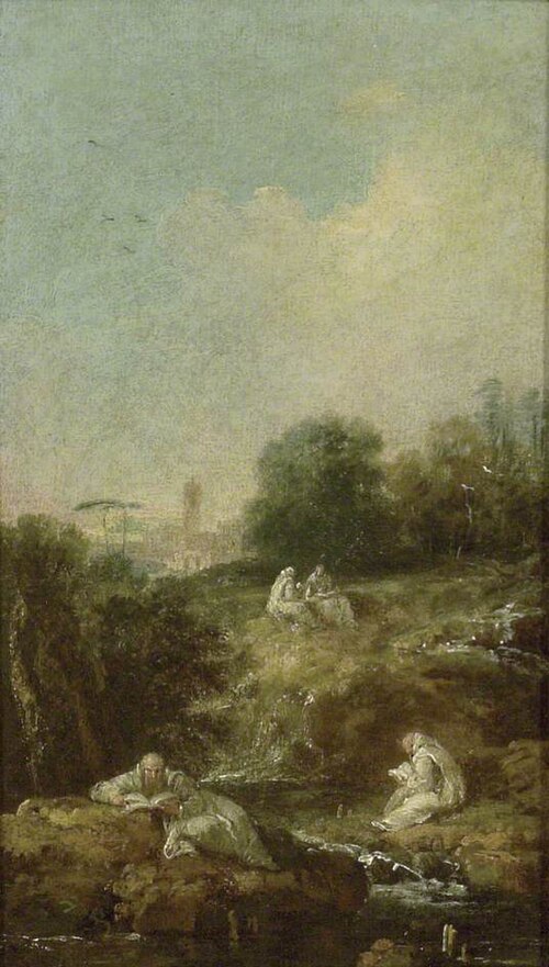 Landscape with Monks Reading, 1737, Francesco Zuccarelli