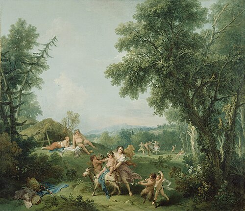 Landscape with the Education of Bacchus, 1744, Francesco Zuccarelli