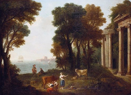 A Seashore with Classical Ruins, Figures and Cattle, 1764, Francesco Zuccarelli