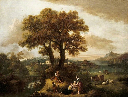 An Italian Landscape with Boy Piping, 1745, Francesco Zuccarelli