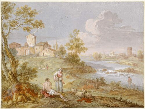 Italianate Landscape with River, 1750, Francesco Zuccarelli