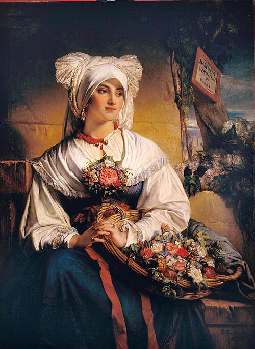 A Trieste flower girl, 1853, Jean-François Portaels