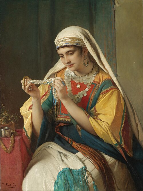 The pearl necklace, 1850, Jean-François Portaels