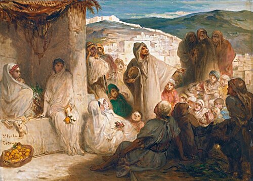 The story teller in Tétouan, 1850, Jean-François Portaels
