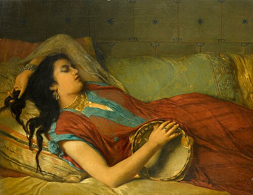 The tambourine player in repose, 1850, Jean-François Portaels