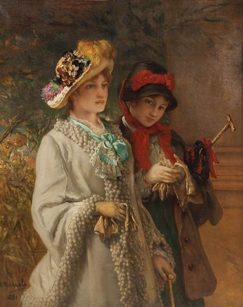 Young girl and her governess, 1881, Jean-François Portaels