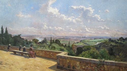 Paris en 1889, vue prise depuis la terrasse de Meudon, 1889, Louis Tauzin