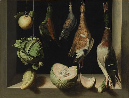 Still Life with Game Fowl, 1600, Juan Sánchez Cotán