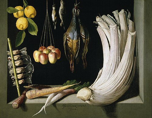Nature morte au gibier, 1602, Juan Sánchez Cotán