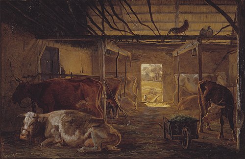 A Cowshed on a Farm at Vejby, Zealand, 1844, Johann Thomas Lundbye