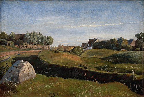 Paysage près de Vejby vu du Nord. Lumière d'après-midi, 1843, Johann Thomas Lundbye