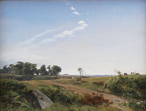 Zealand Landscape. Open Country in North Zealand, 1842, Johann Thomas Lundbye
