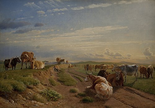 A Milking Place near Vognserup Manor, Zealand, 1847, Johann Thomas Lundbye