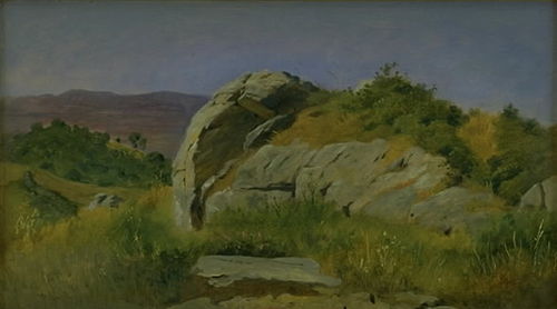 Paysage avec rochers. Civitella, Italie, 1845, Johann Thomas Lundbye