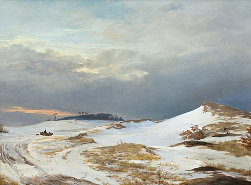 Winter landscape with Northern Zealand character, 1841, Johann Thomas Lundbye