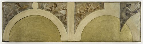 Esquisse pour le salon des Arts de l'Hôtel de Ville de Paris : La peinture, la sculpture, l'architec, 1891, Théobald Chartran