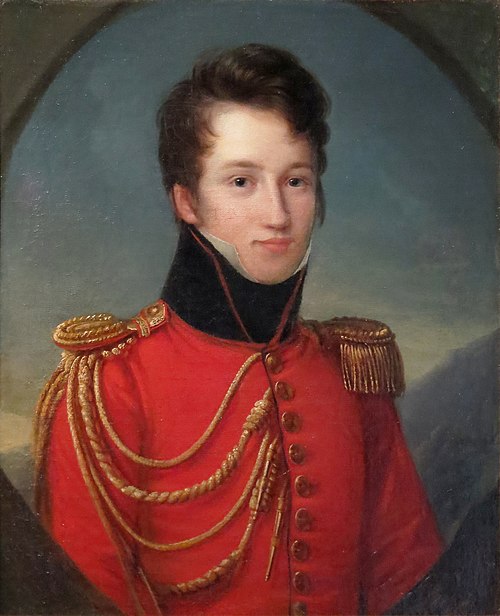 Portrait d'Alfred de Vigny (1797-1863), en uniforme de gendarme de la Maison du roi, 1817, François-Joseph Kinson