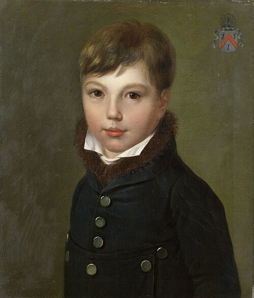 Portrait de Napoléon Liévin Bernard De Pauw, fils de Bernard De Pauw et Sophie Bauwens, 1807, François-Joseph Kinson