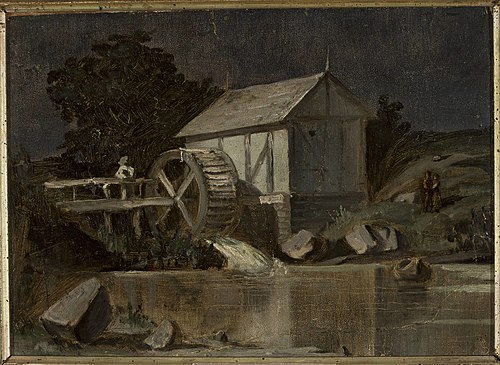 Mill at the river on a moonlit night, 1883, Jan Stanisławski