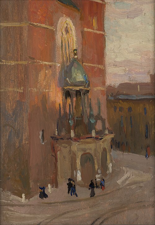 St Mary's Church in Krakow, 1904, Jan Stanisławski
