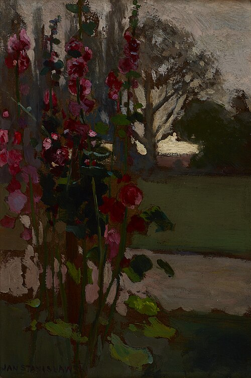 Hollyhocks – Polish Autumn, 1900, Jan Stanisławski