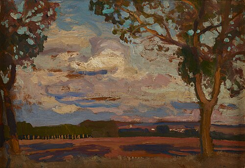 Sieniawa on the Rosia River, 1903, Jan Stanisławski