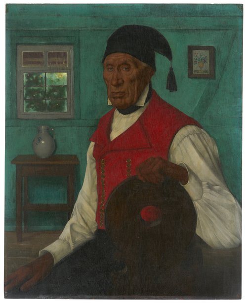 Paysan alsacien au gilet rouge, 1927, Gustave Stoskopf