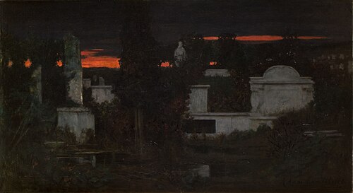 Italian Cemetery at Dusk, 1880, Albert Chmielowski